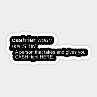 Funny Cashier Shirt. Sticker